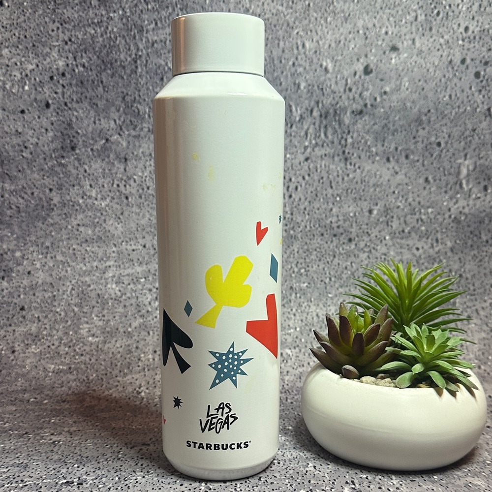 Starbucks White Tumbler with Colorful Las Vegas Design